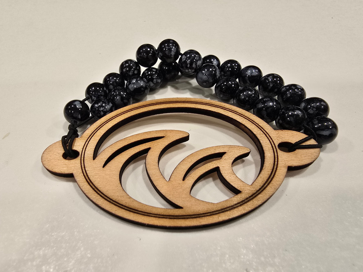Laser Engraved Waves Bracelet