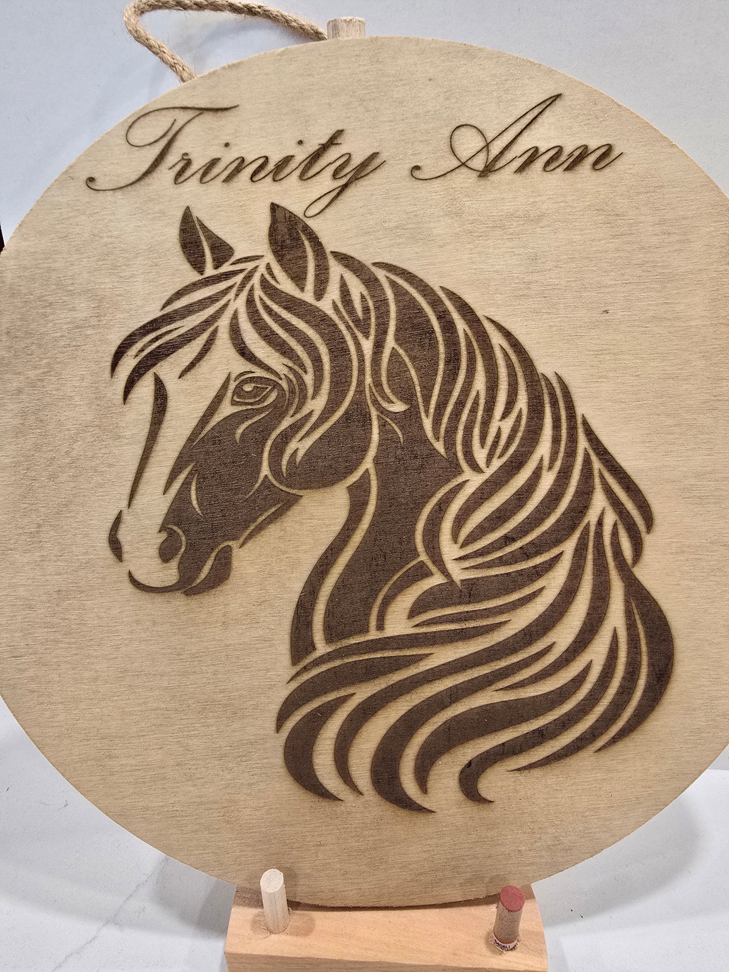 Personalized Laser Engraved Horse Wall Hanging