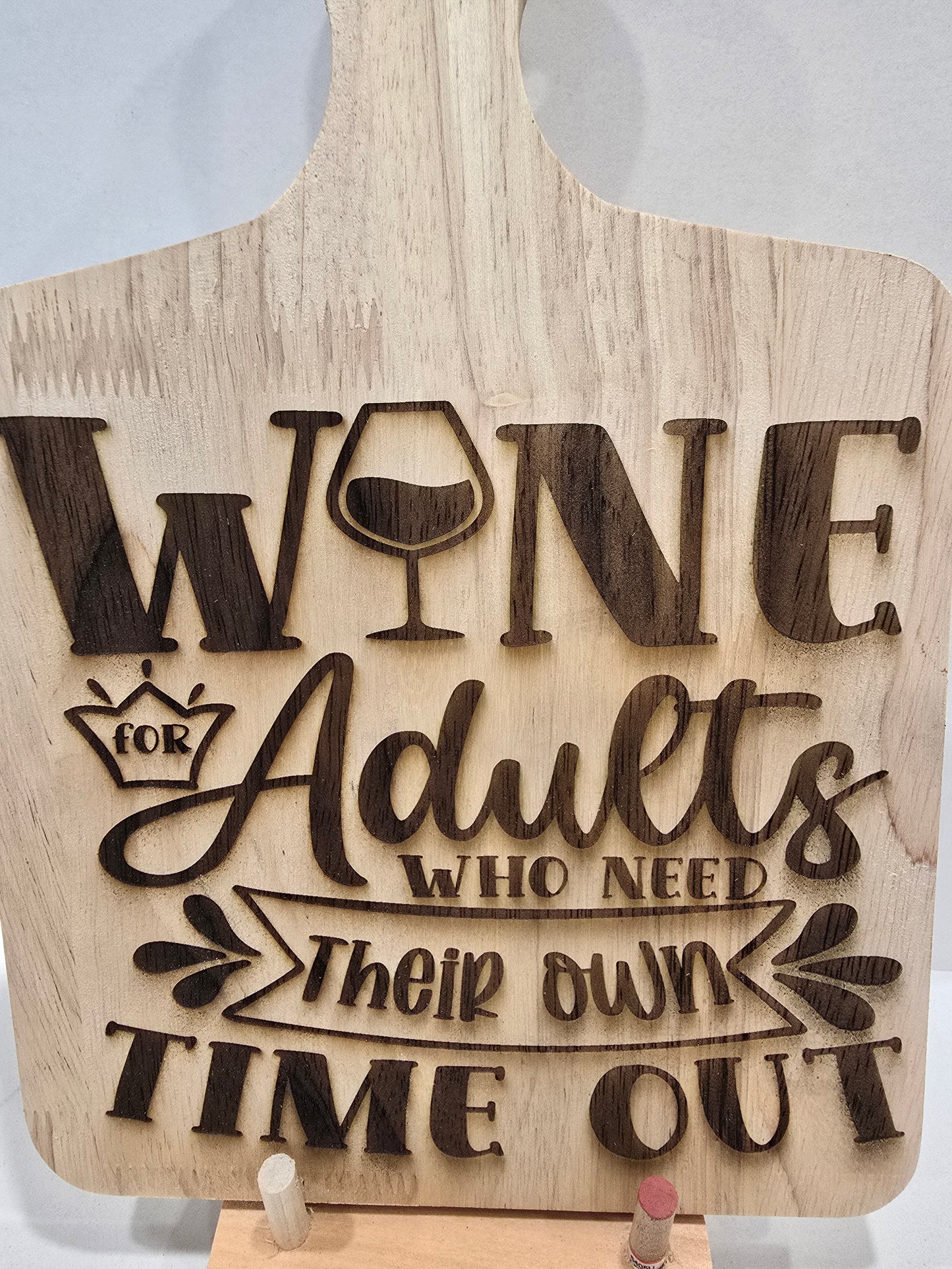 Small Cutting Board with Wine Quote