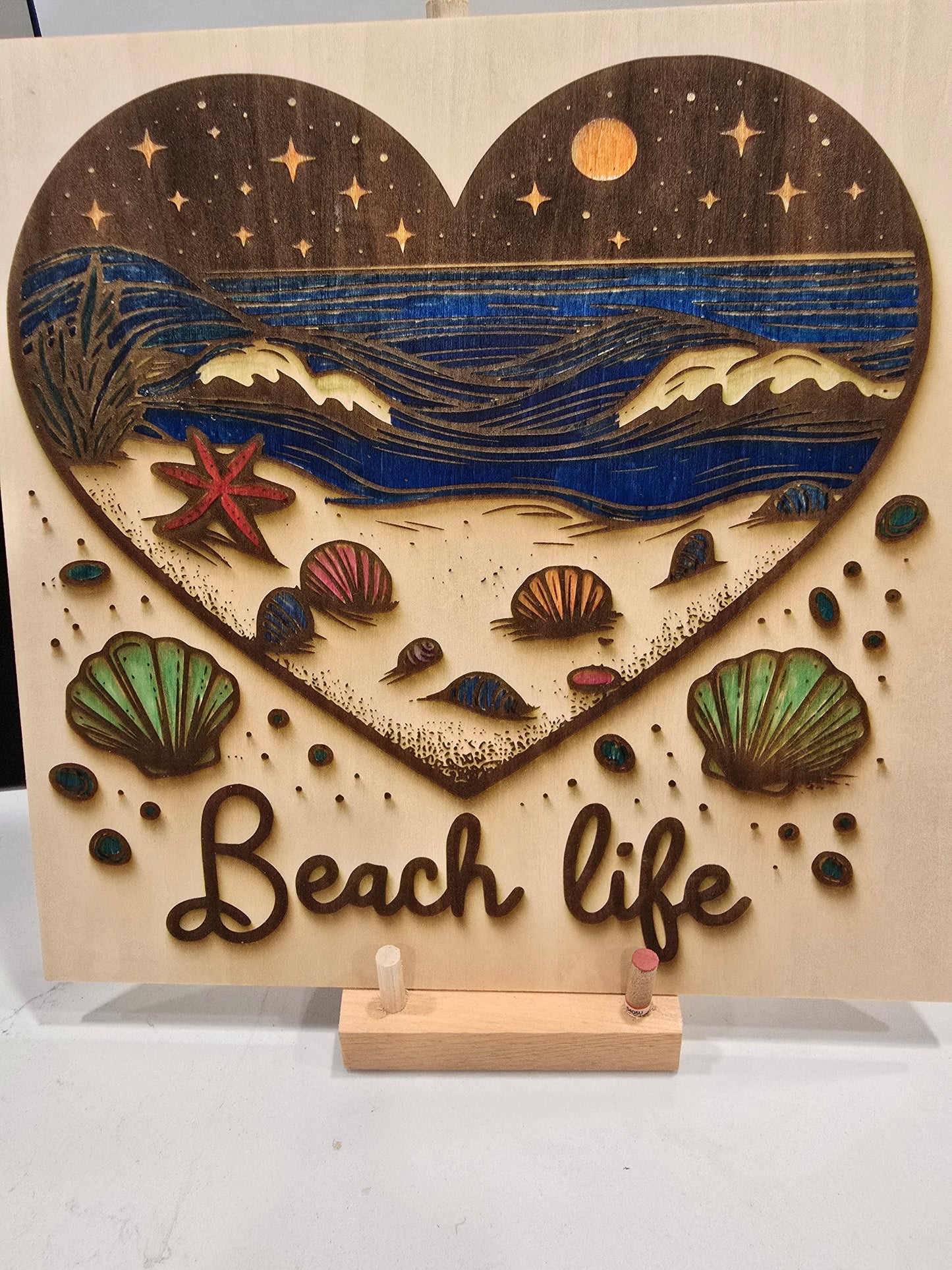 Beach Scene Laser Engraving