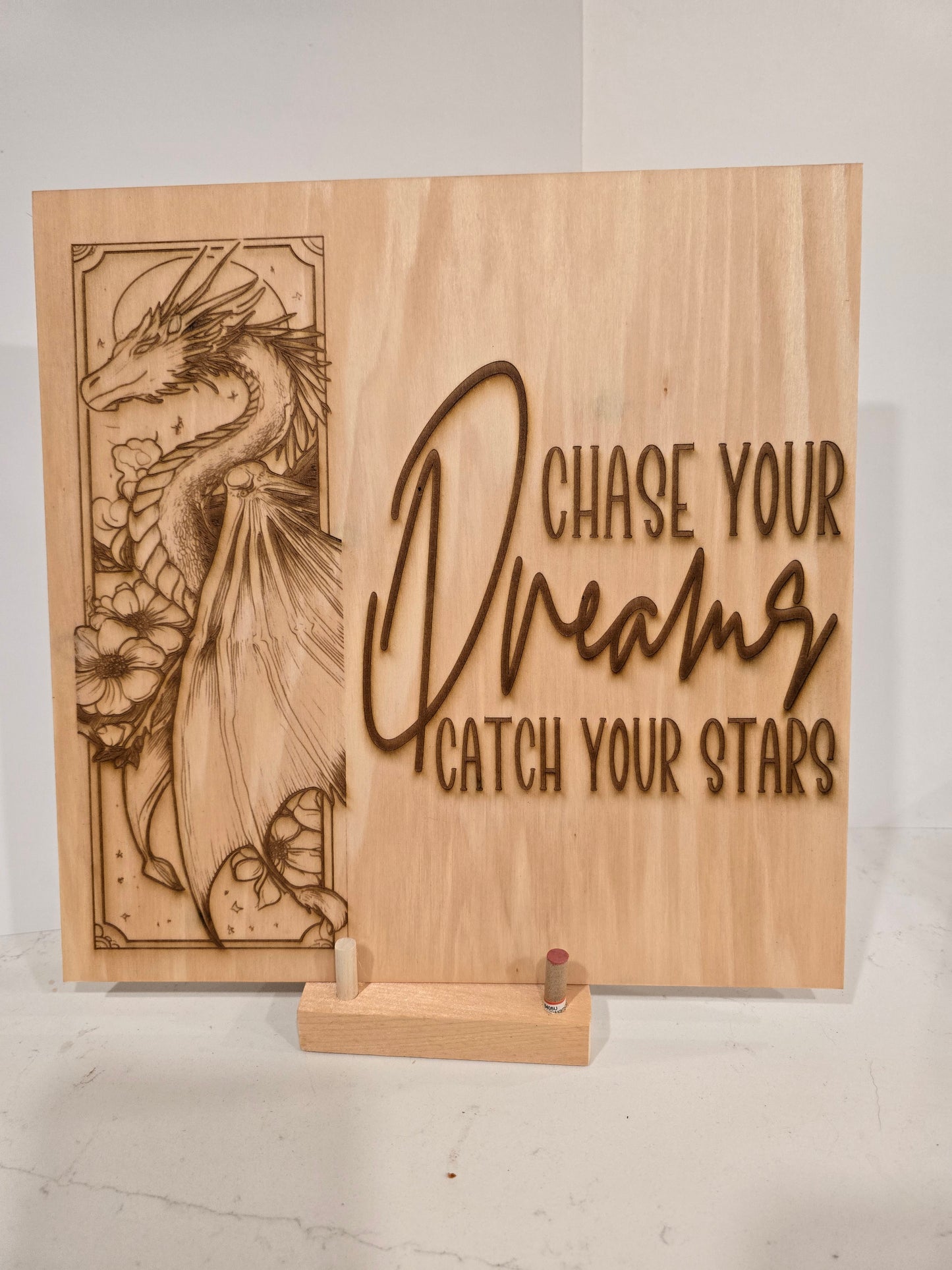Dragon Dreams - 'Chase Your Dreams Catch Your Stars' Laser Engraved Print