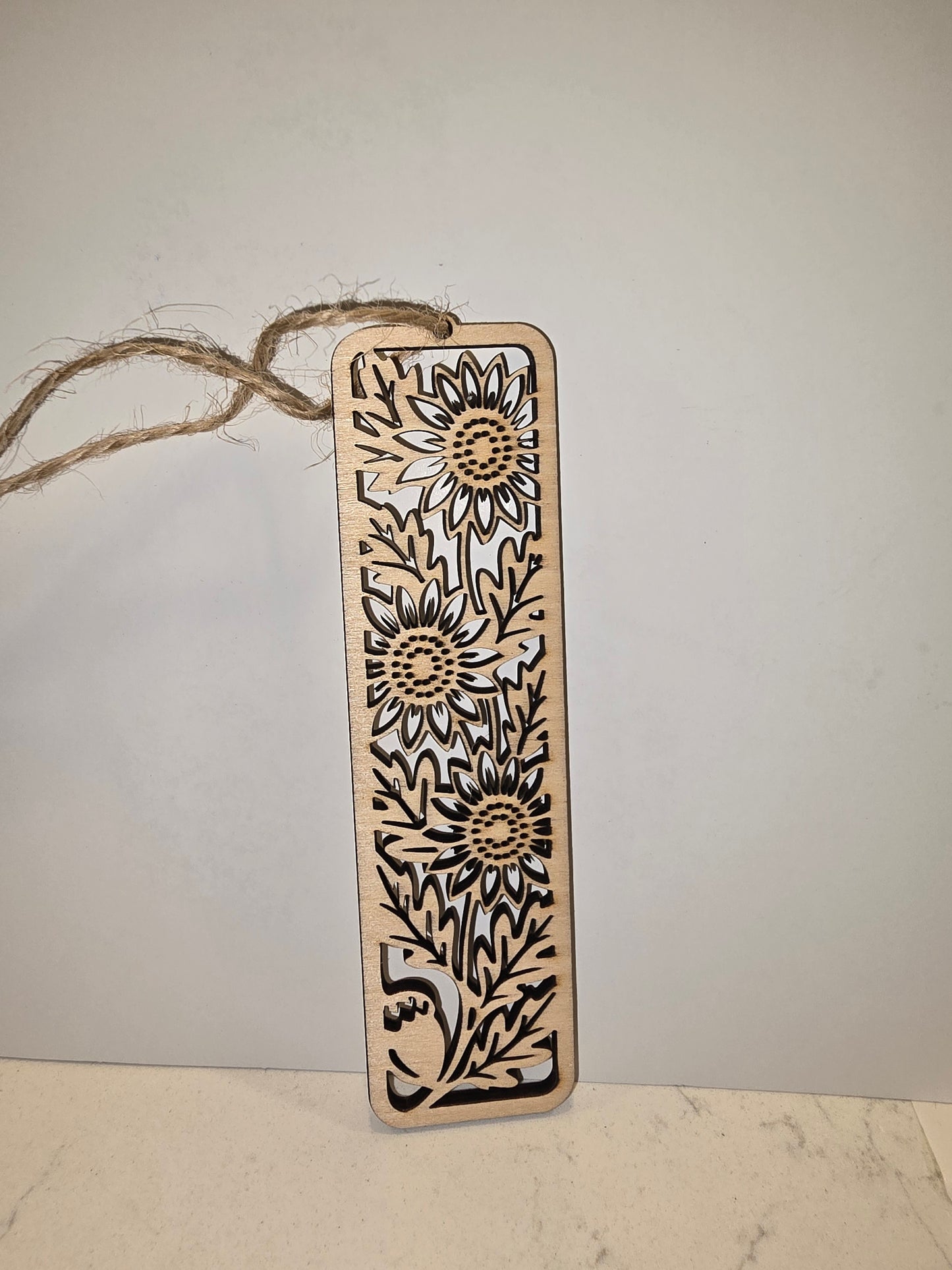 Sunflower Oak Laser Cut Bookmark - Nature's Golden Beauty