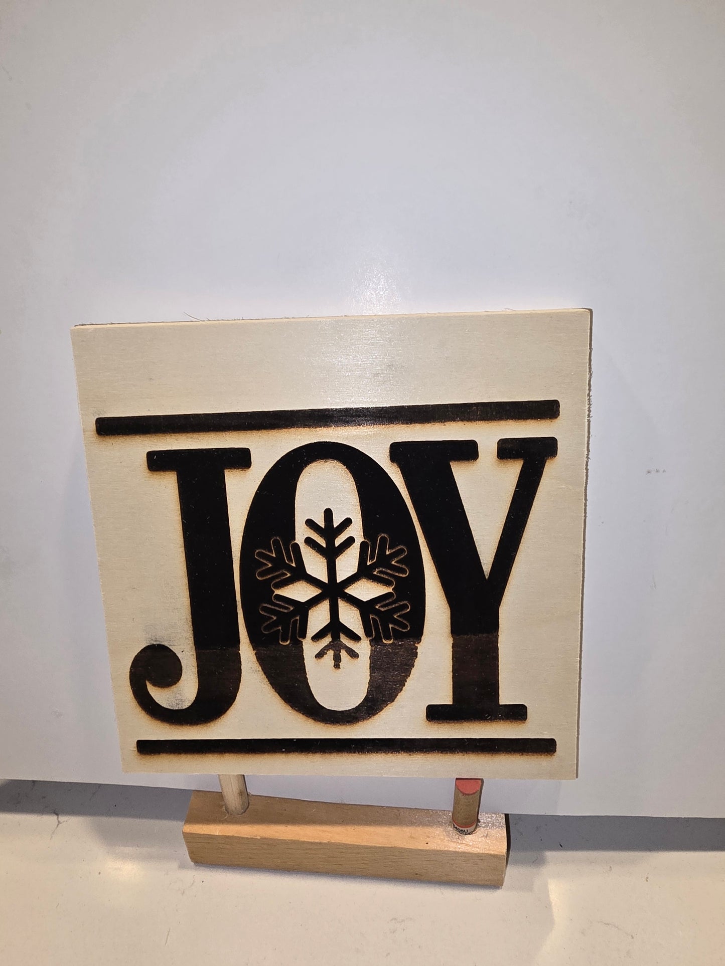 6x6 Laser Engraved 'Joy' Wall Print
