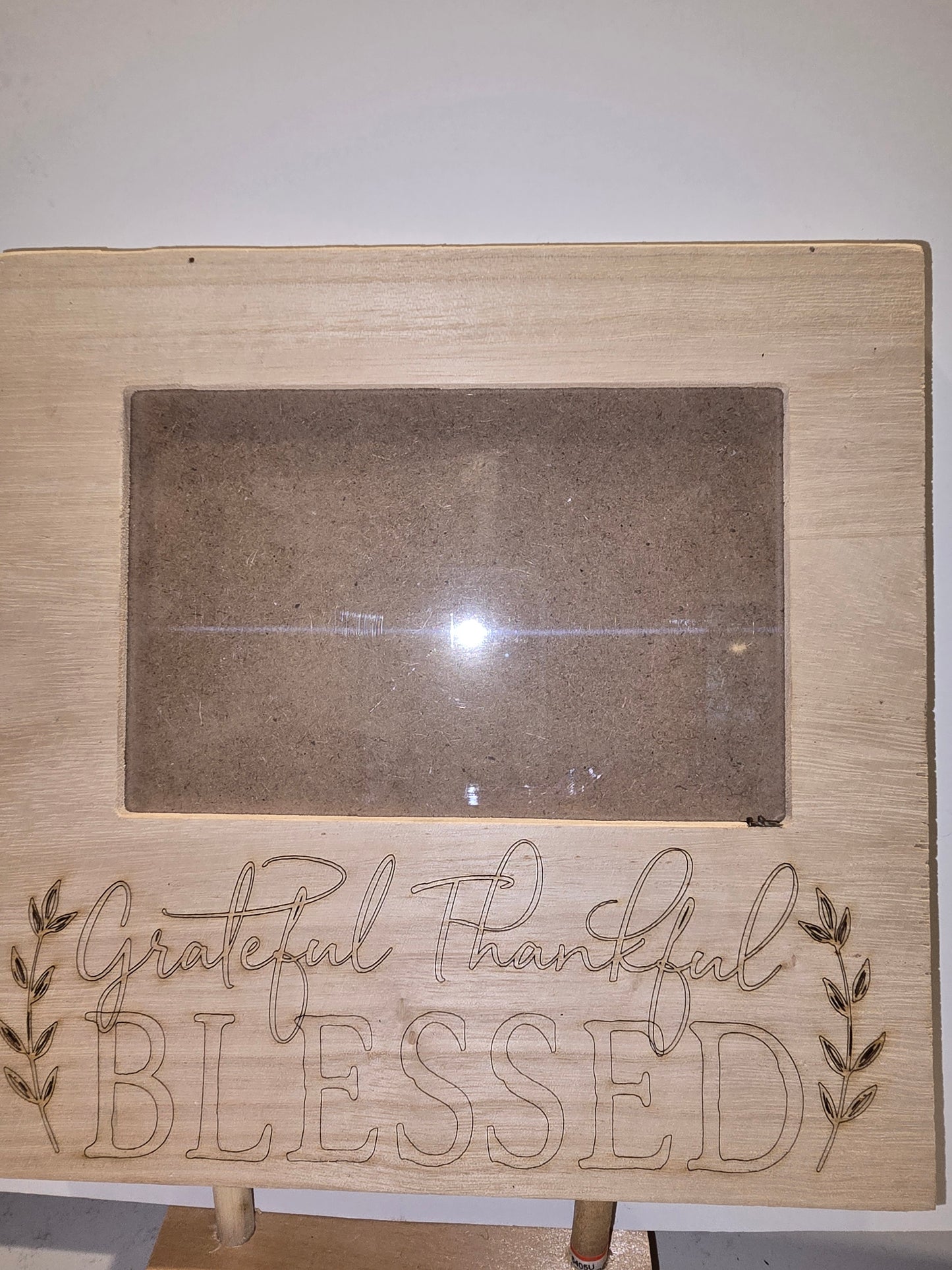 Laser Engraved Photo Frame - 'Grateful Thankful Blessed'