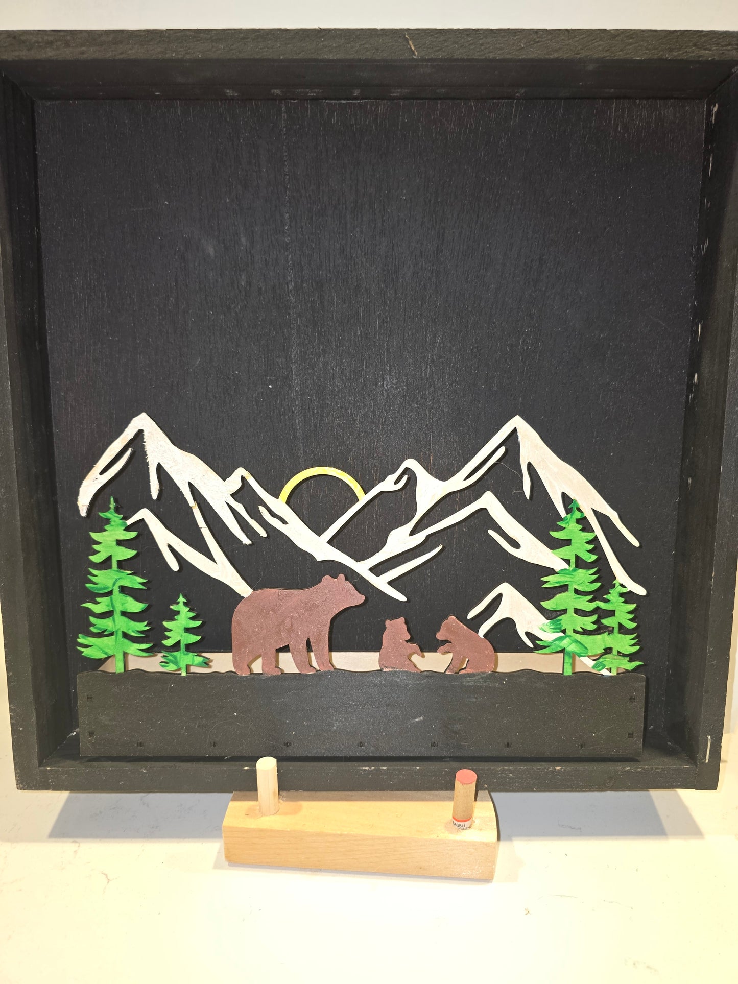 Mountain Forest Bears Shadow Box - Layered Cut-Out Art