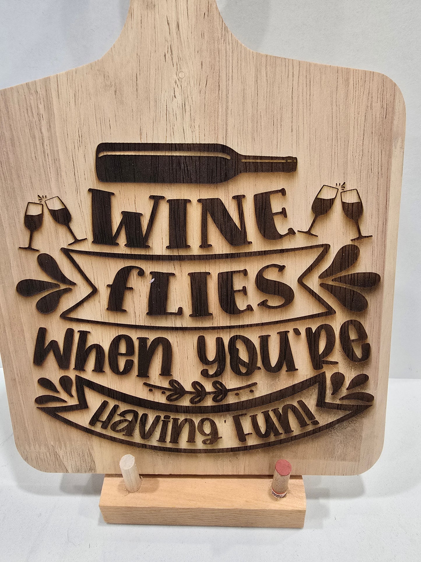 Small Cutting Board with Wine Quote