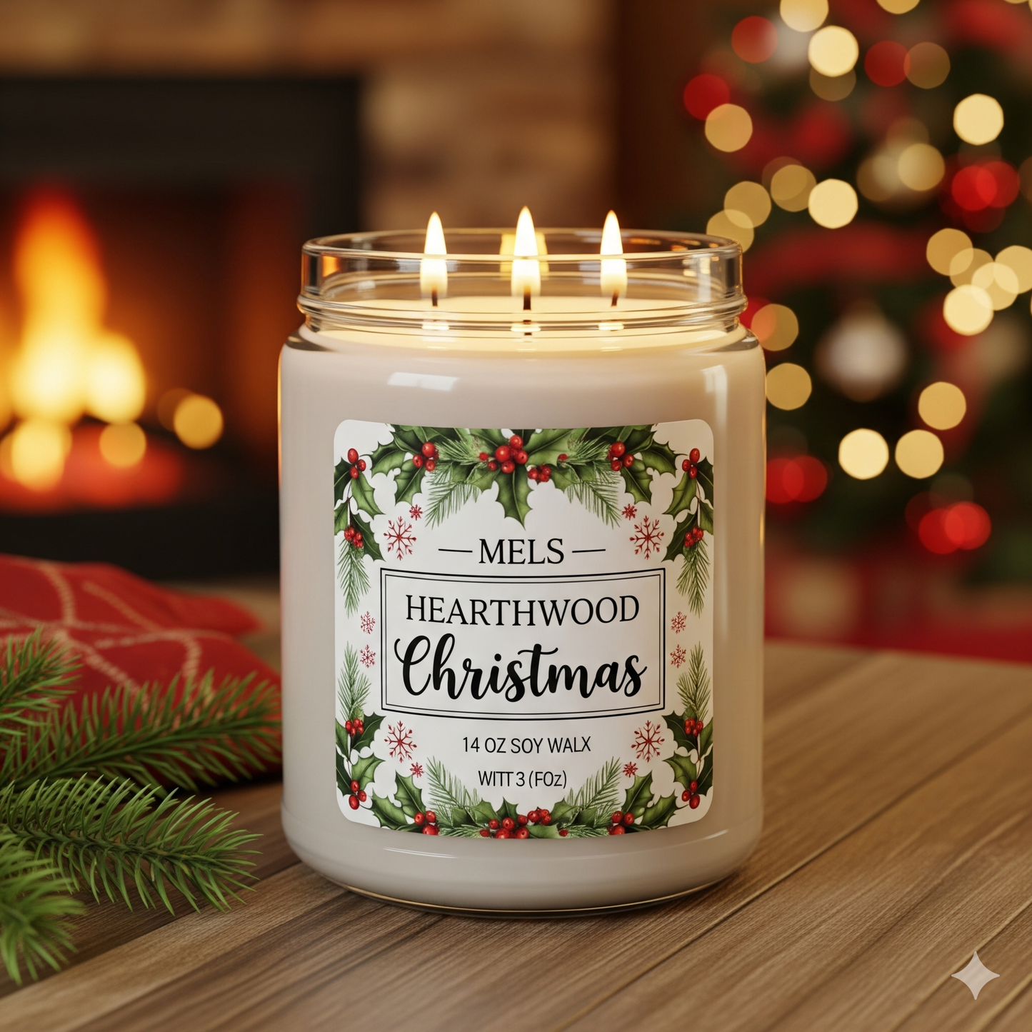 Christmas 3-Wick Candle - 14 oz