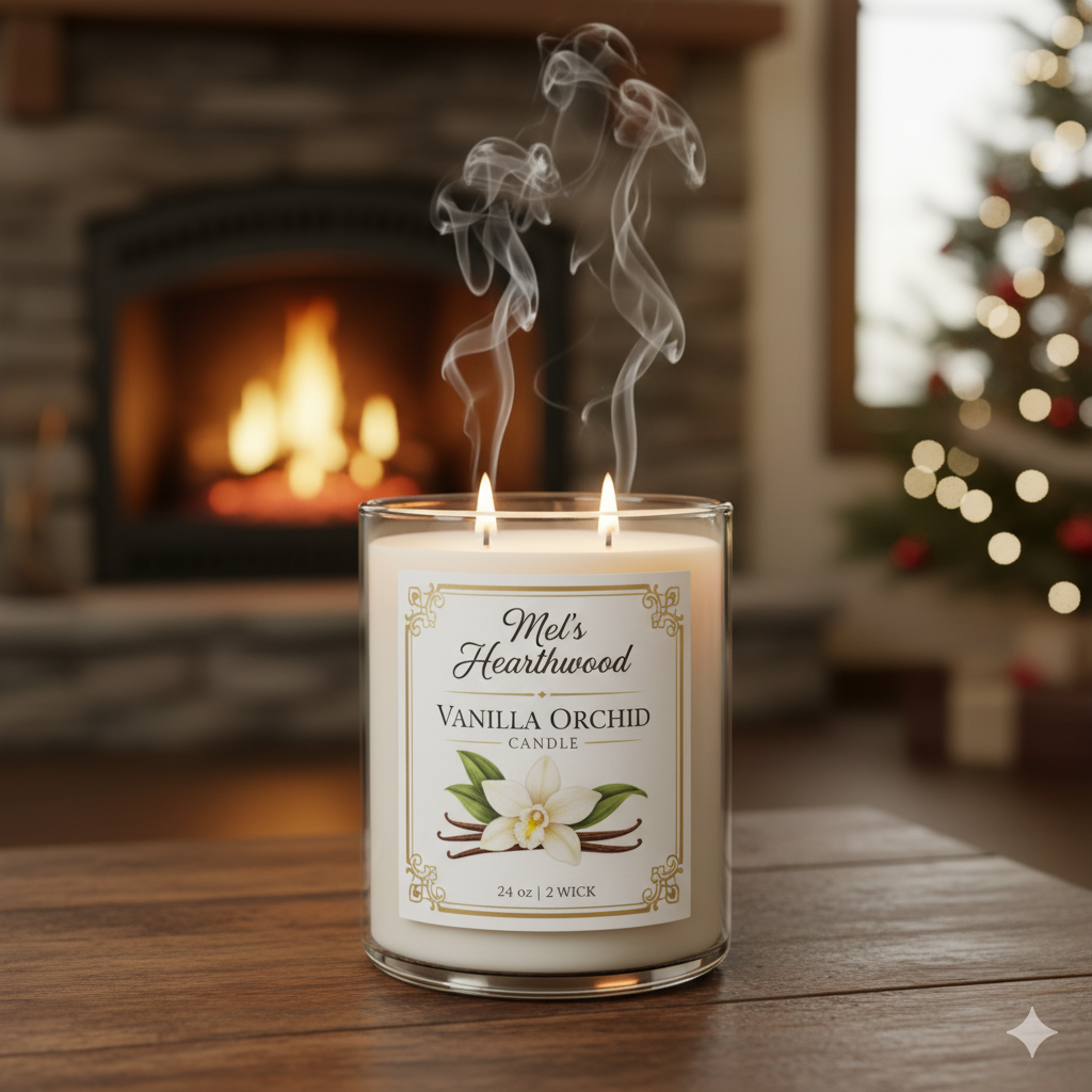 Vanilla Orchid Candle - 24oz 2 Wick Paraffin Wax Jar