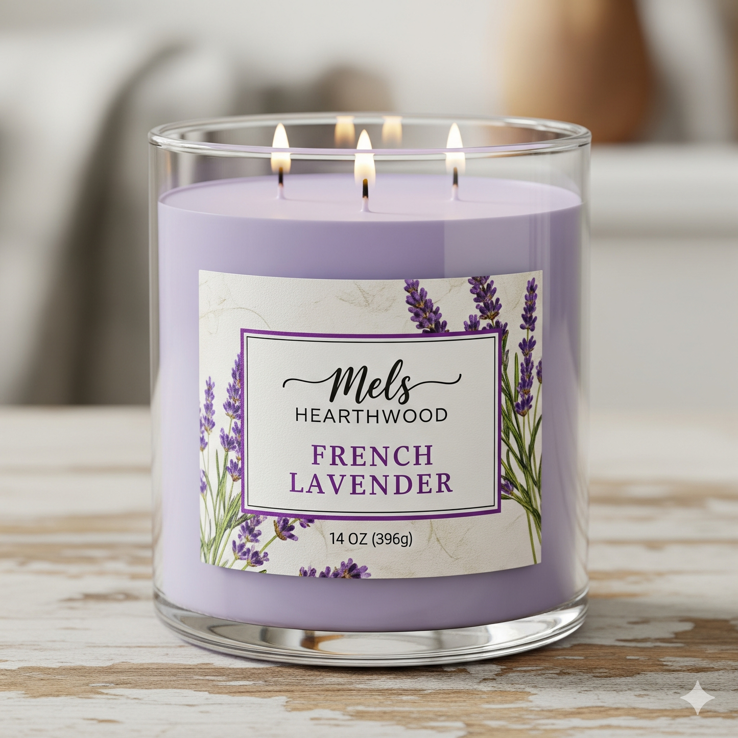 French Lavender 3 Wick Candle 14 oz
