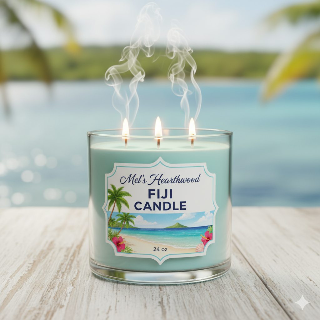 Fiji 24oz 2-Wick Paraffin Candle - Tropical Paradise Floral Fruit Medley