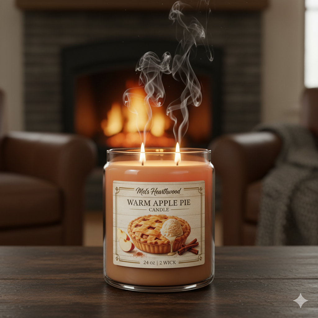 Warm Apple Pie Candle - 24oz 2 Wick Paraffin Wax Jar
