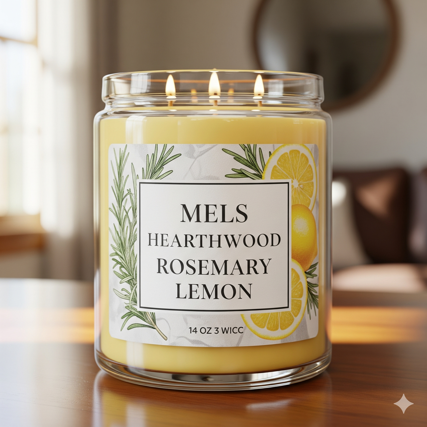 Rosemary Lemon - 14 oz 3-Wick Candle