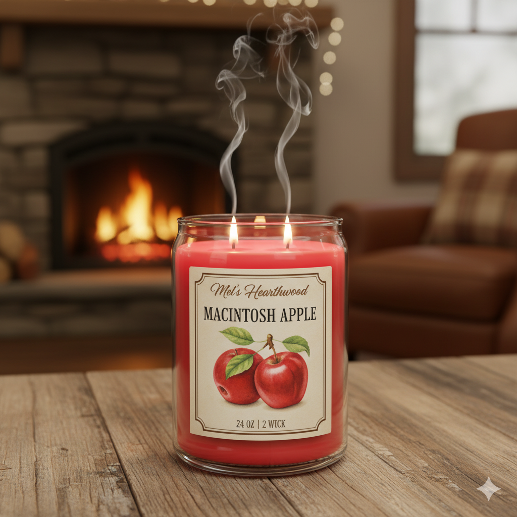 Macintosh Apple 2-Wick Candle - 24oz Paraffin Wax Jar