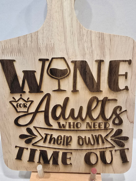 Small Cutting Board with Wine Quote