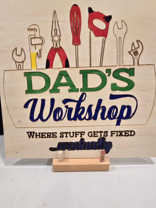 Dad's Workshop Wall Print
