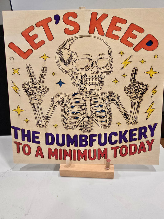 Laser Engraving: Skeleton Peace Sign