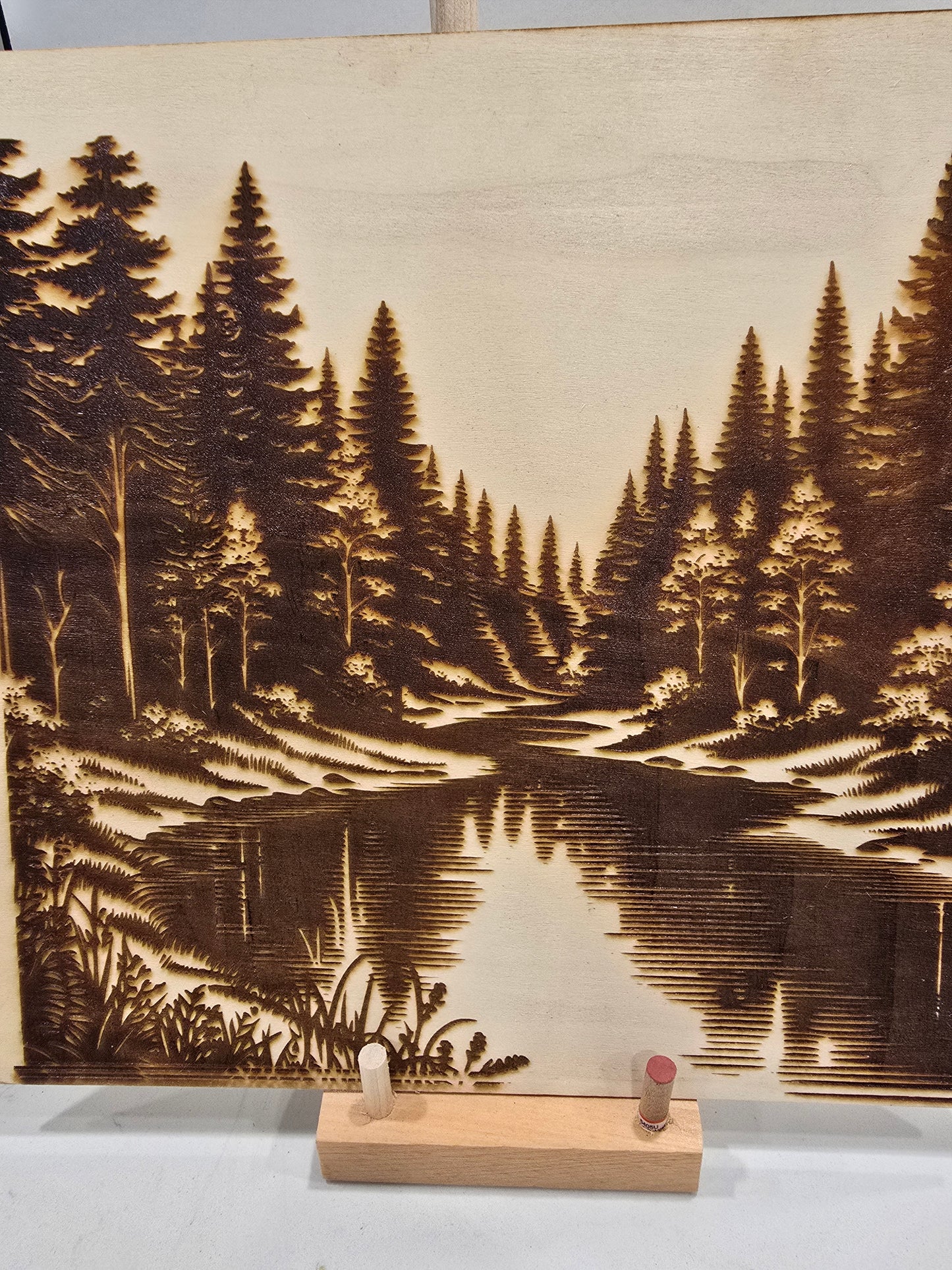Laser Engraved Forest Scene