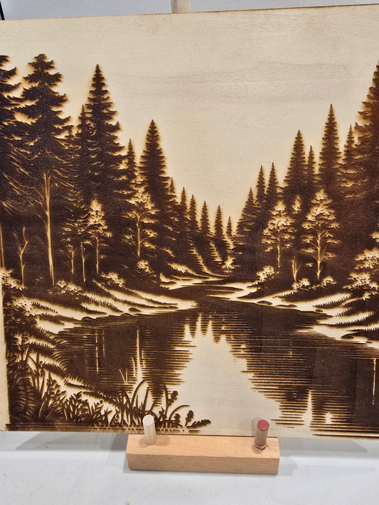 Laser Engraved Forest Scene