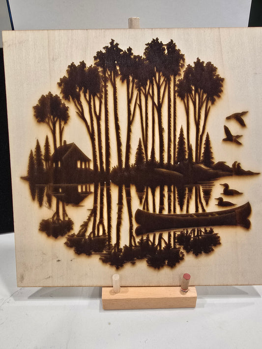 Laser Engraved Wall Art - Serene Nature Scene