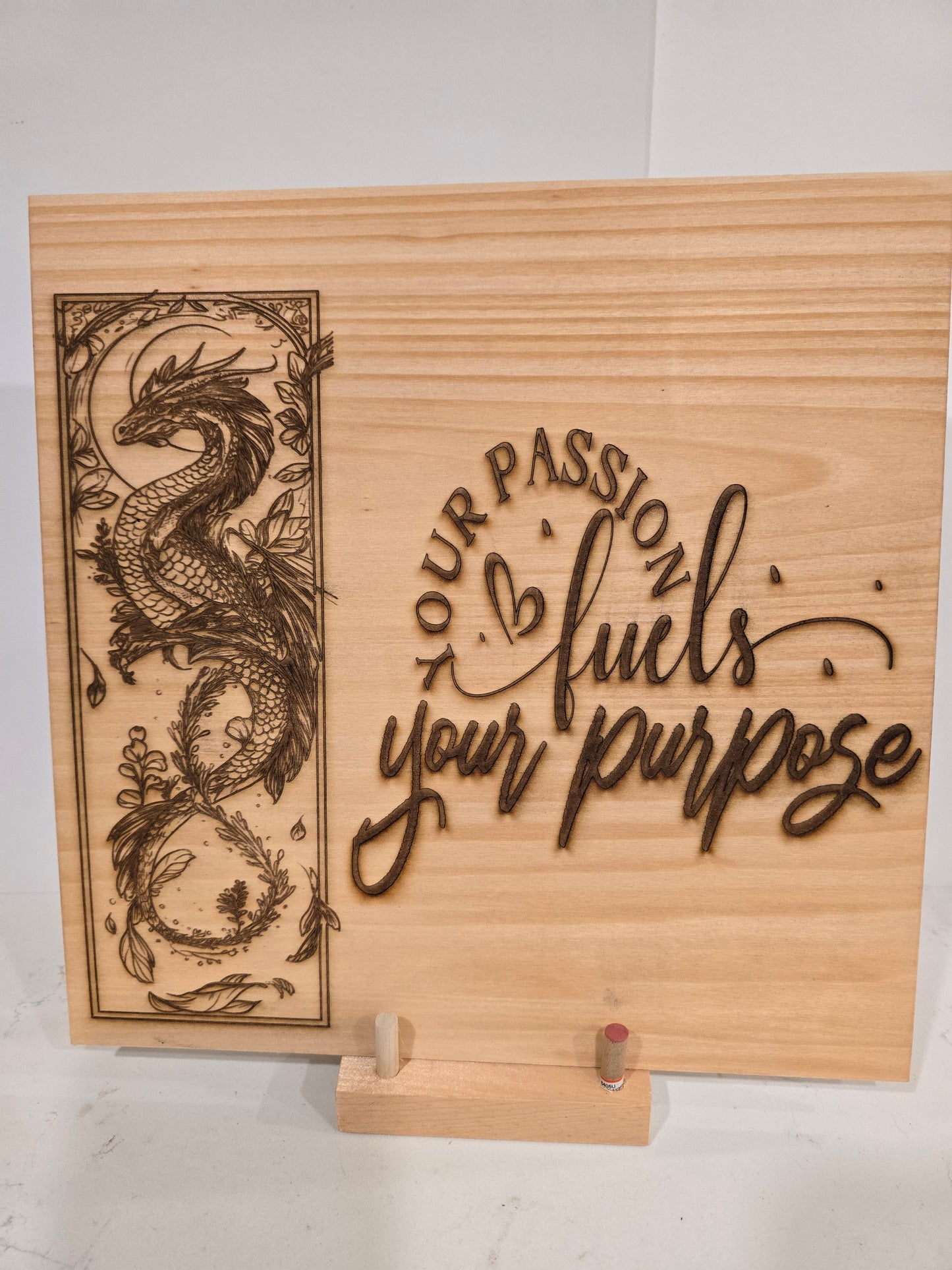 Dragon Fire - 'Your Passion Fuels Your Purpose' Laser Engraved Wall Art