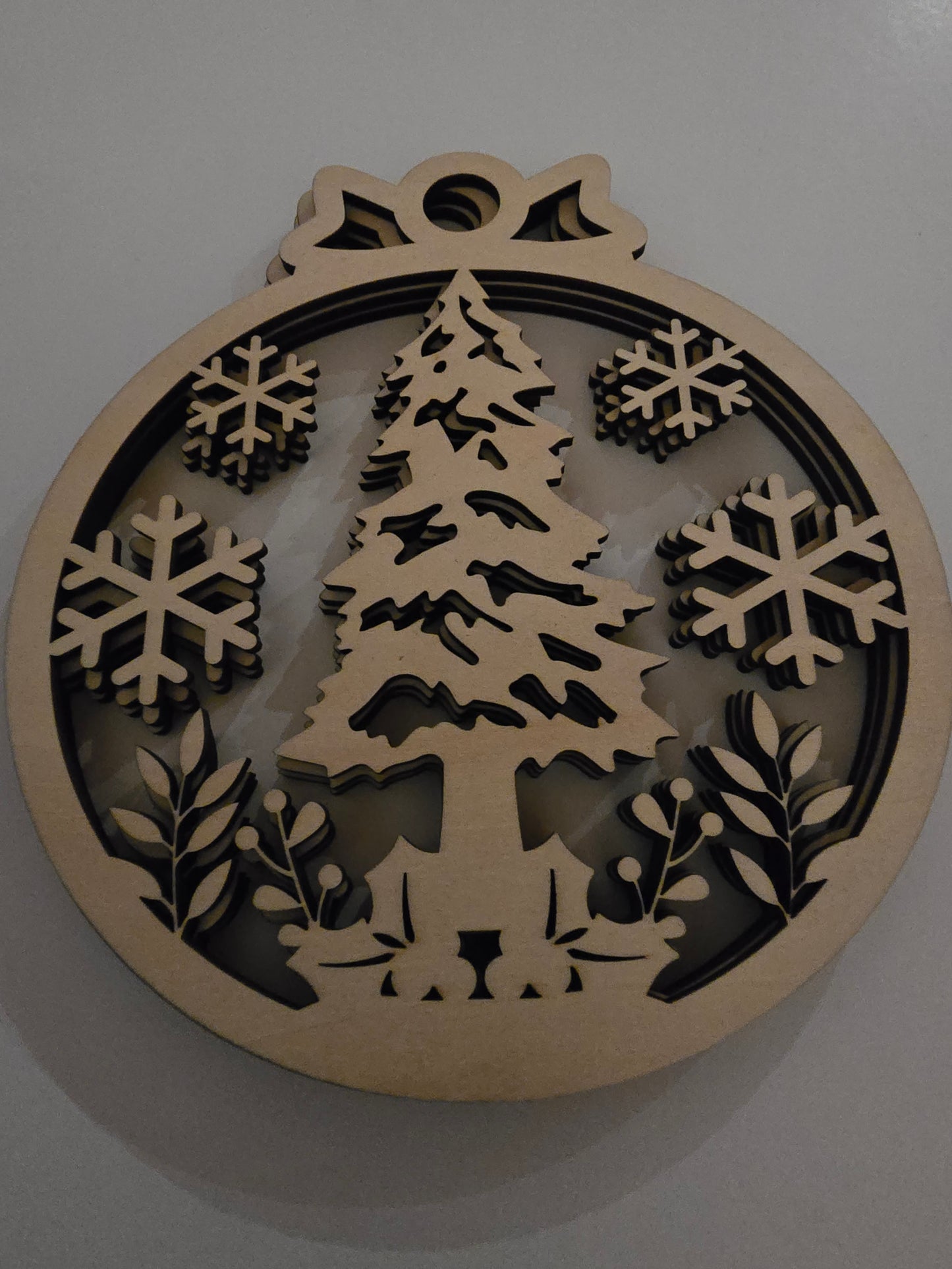 Christmas Tree & Snowflake Ornaments - Set of 3