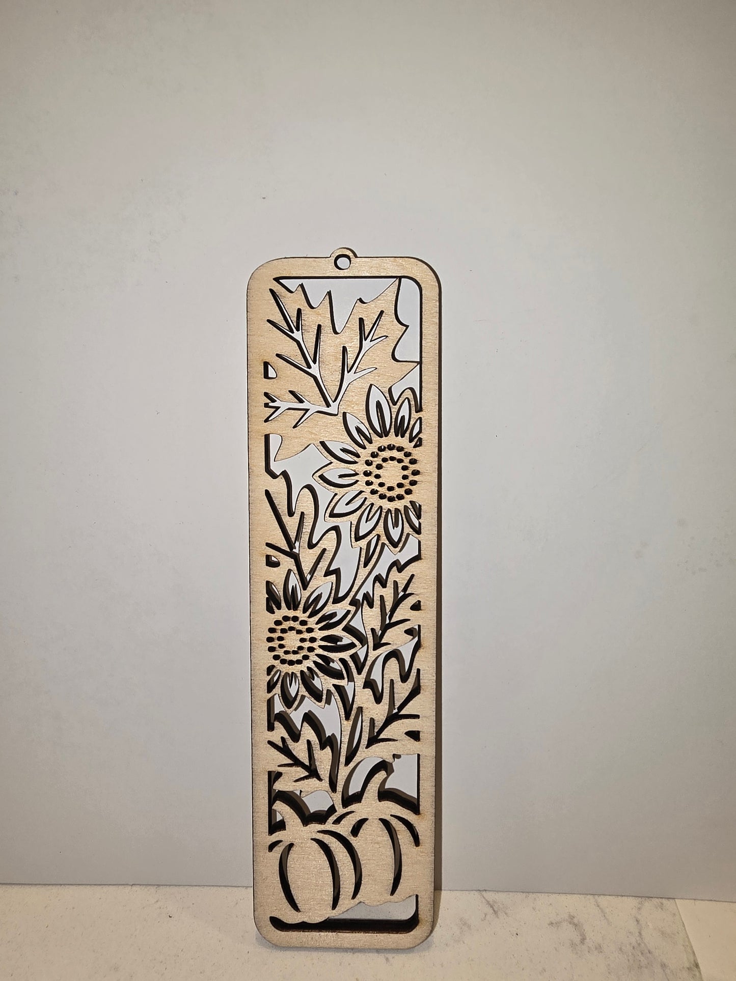 Autumn Harvest Laser Cut Bookmark - Pumpkins, Sunflowers & Maple Leaves