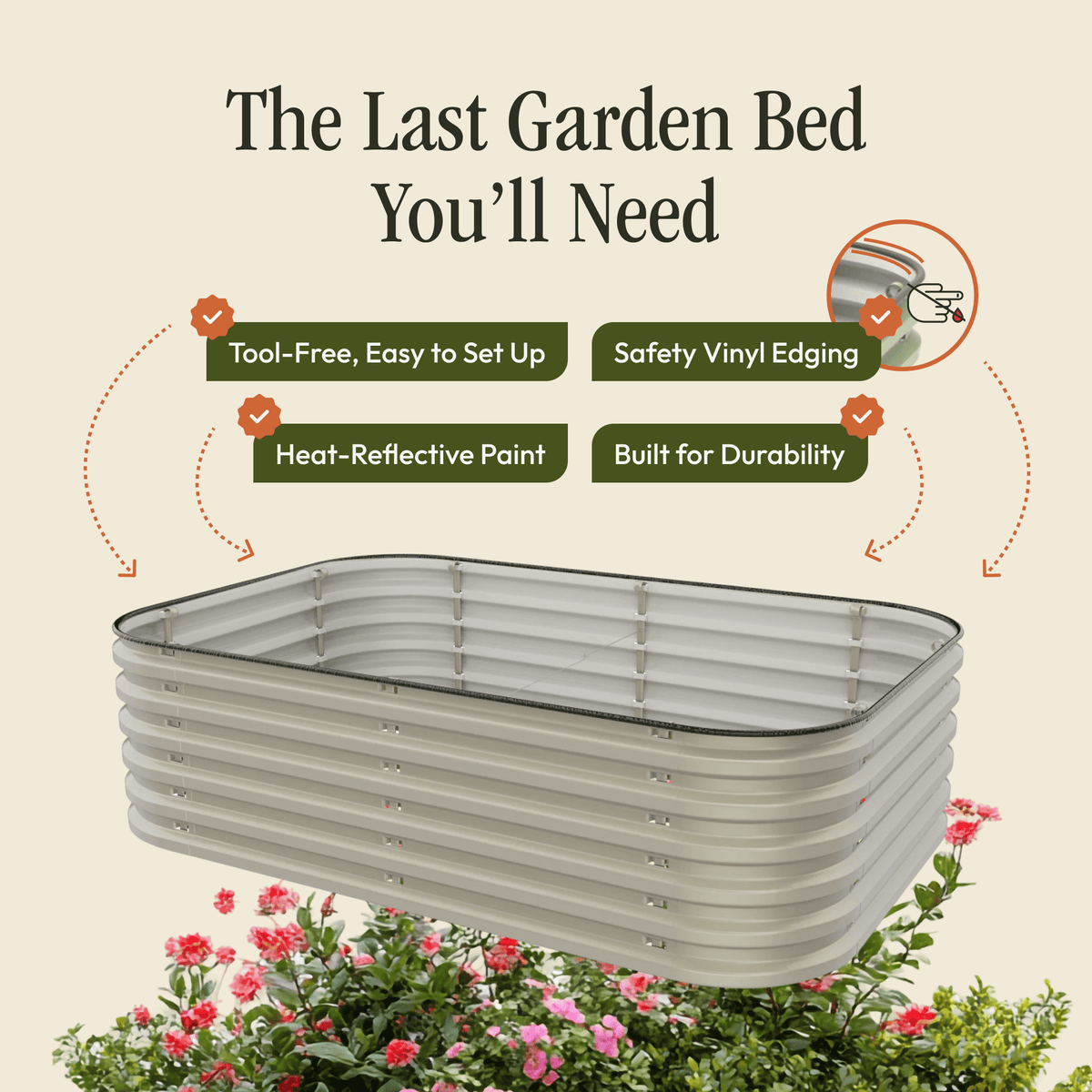 Gro-Rite "No Tools Needed" Premium Metal Raised Garden Bed Kit