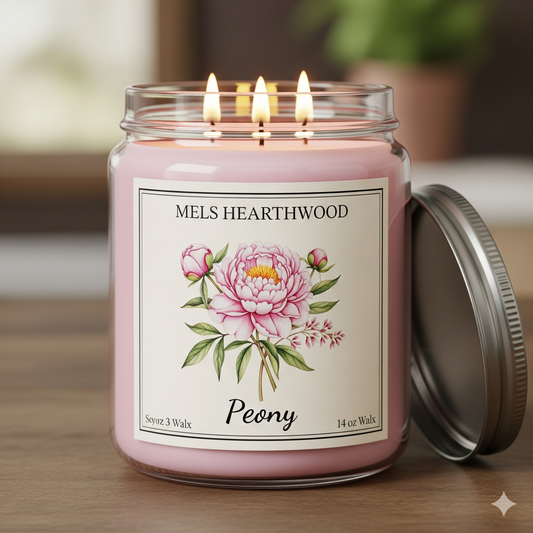 Peony 3 Wick Candle - 14 oz