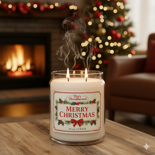 Merry Christmas 2-Wick Candle - 24oz Paraffin Wax Jar