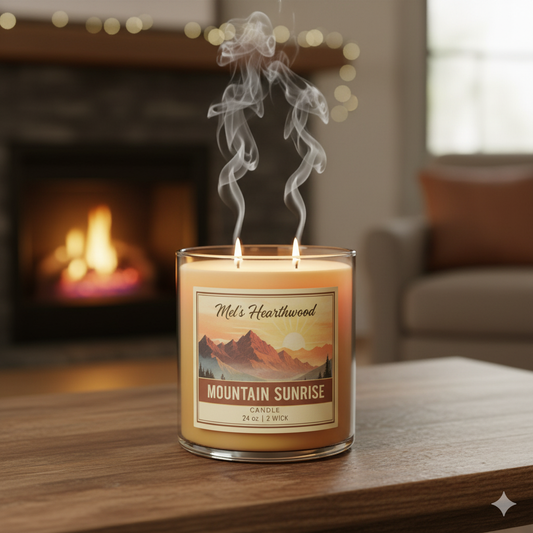 Mountain Sunrise Candle - 24oz 2 Wick Paraffin Wax Jar