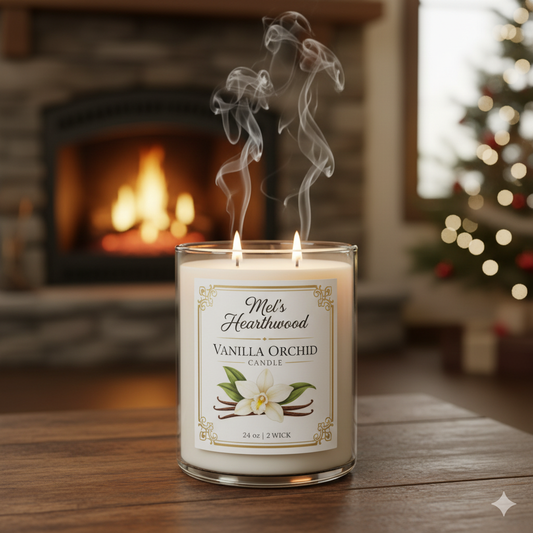 Vanilla Orchid Candle - 24oz 2 Wick Paraffin Wax Jar