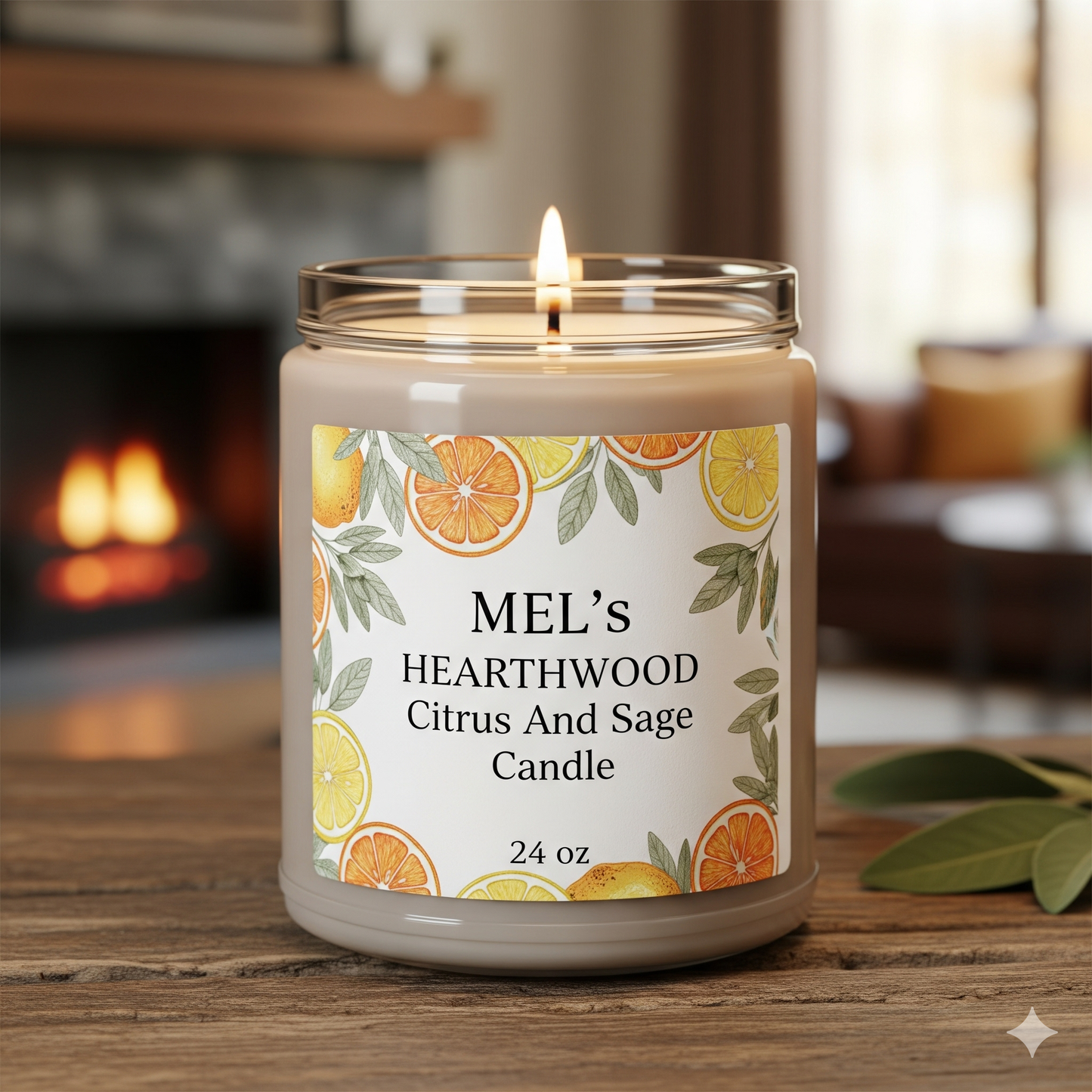 Citrus And Sage - 24 oz 2-Wick Paraffin Jar Candle