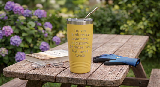 "I Never Think Twice" Funny Quote 20 oz Tumbler
