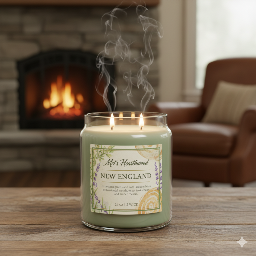 New England Candle - 24oz 2 Wick Paraffin Wax Jar