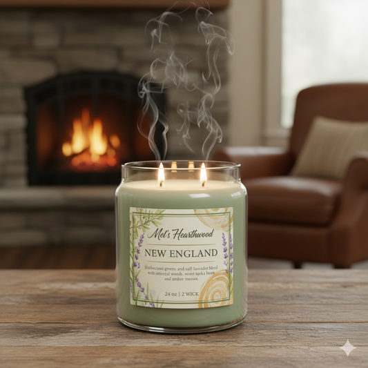 New England Candle - 24oz 2 Wick Paraffin Wax Jar