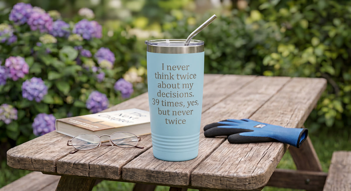 "I Never Think Twice" Funny Quote 20 oz Tumbler