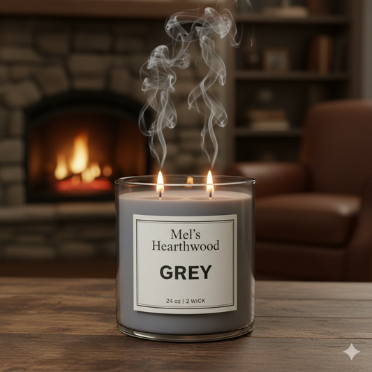 Grey Candle - 24 oz 2-Wick Paraffin Wax Jar Candle