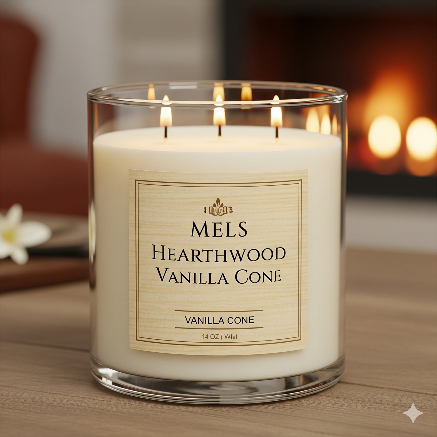 Vanilla Cone 3 Wick Candle - 14 oz