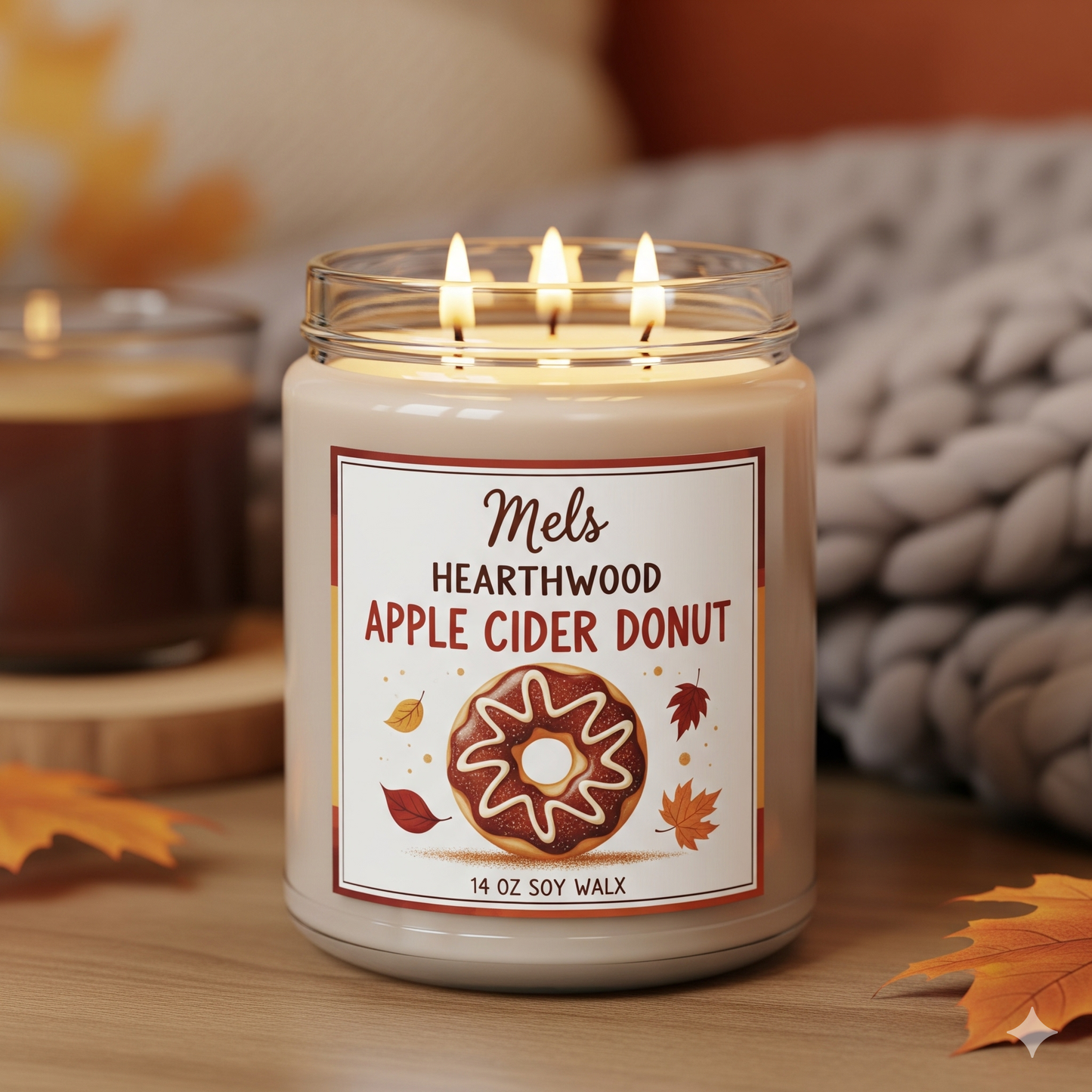 Apple Cider Donut Candle 3 Wick -14 oz