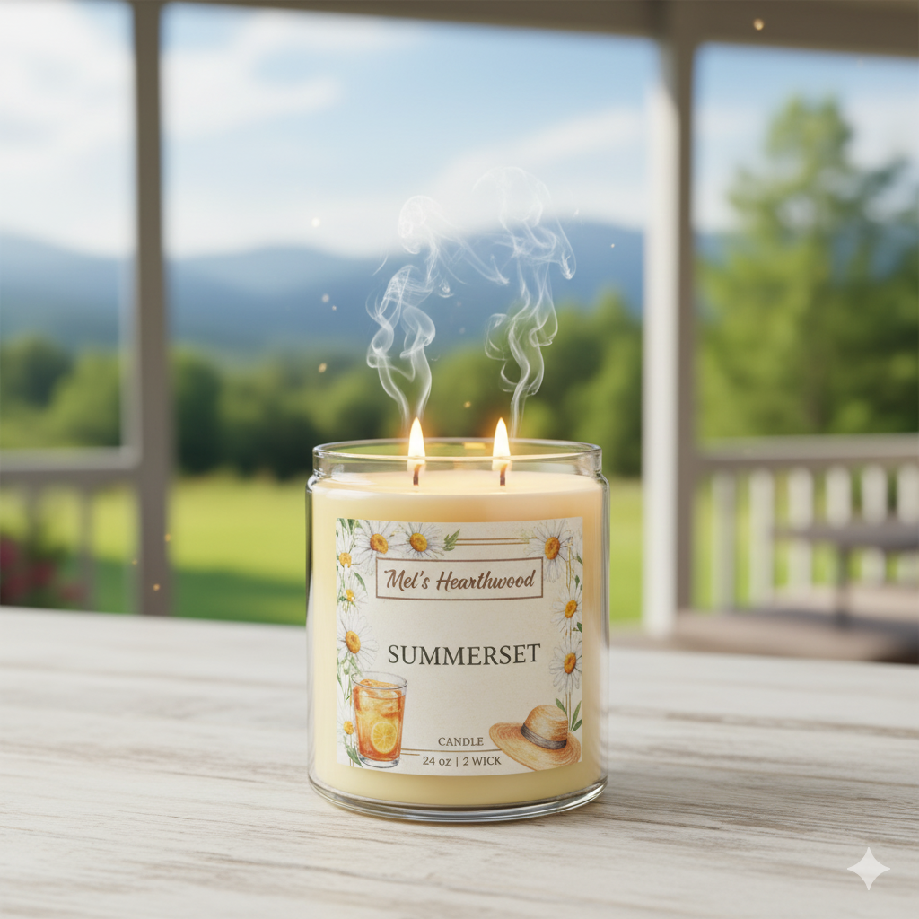 Summerset Candle - 24oz 2 Wick Paraffin Wax Jar
