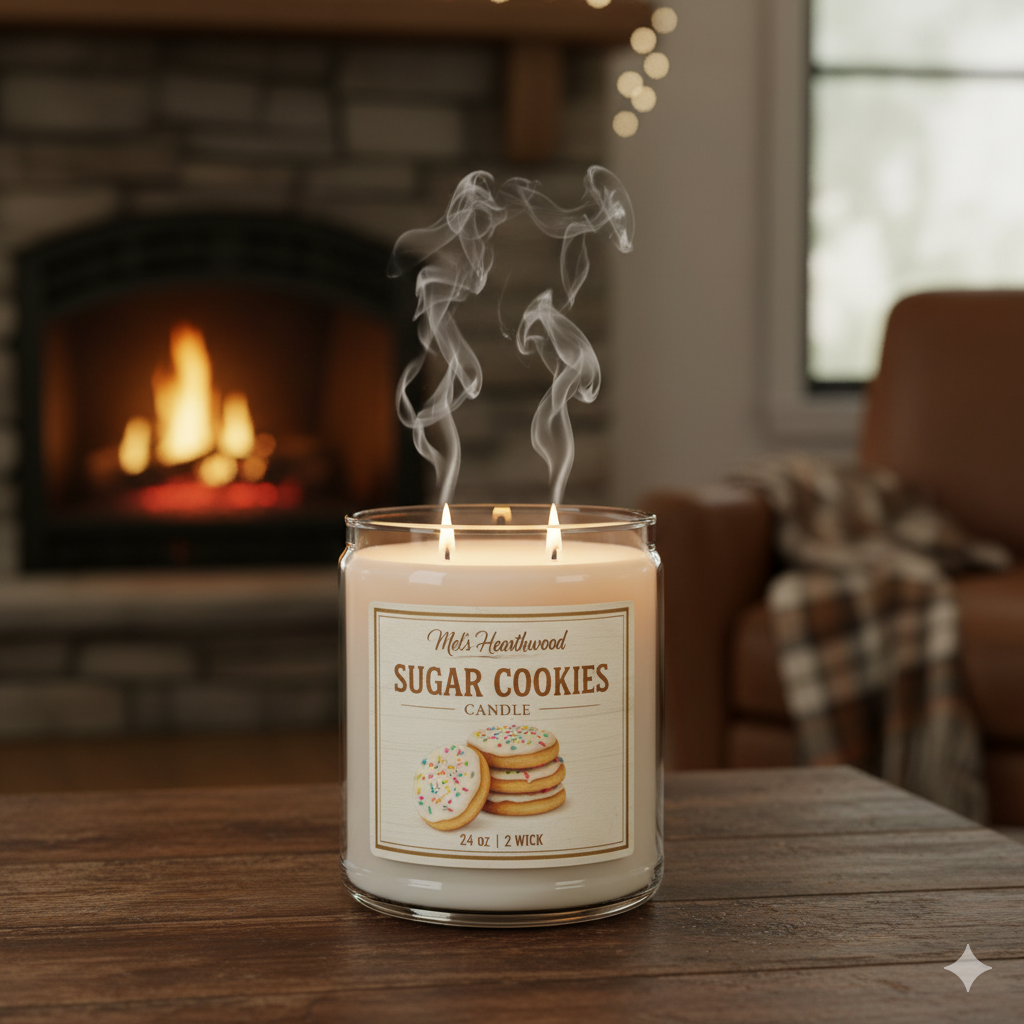 Sugar Cookies Candle - 24oz 2 Wick Paraffin Wax Jar