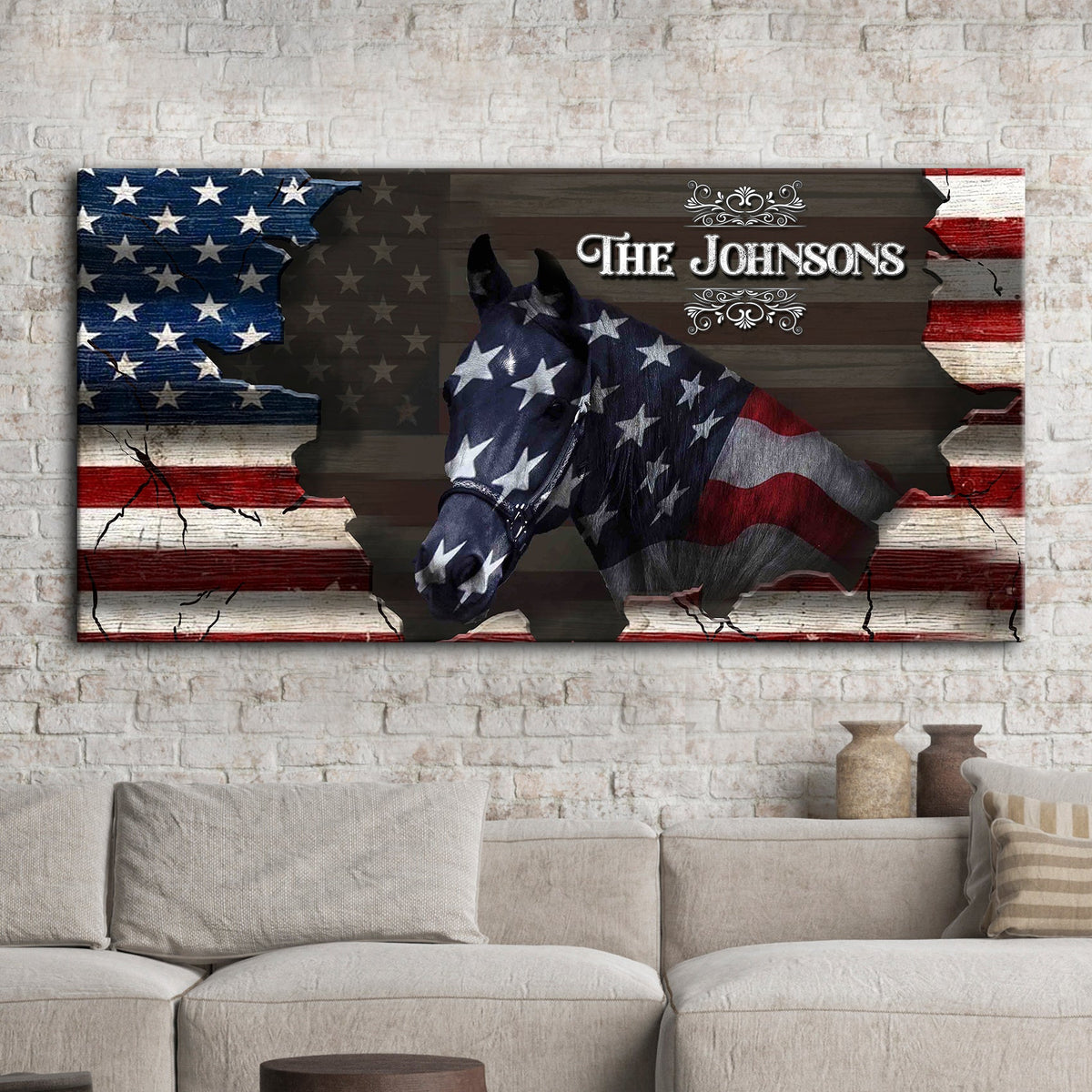 Family Name Sign - American Horse Wall Art