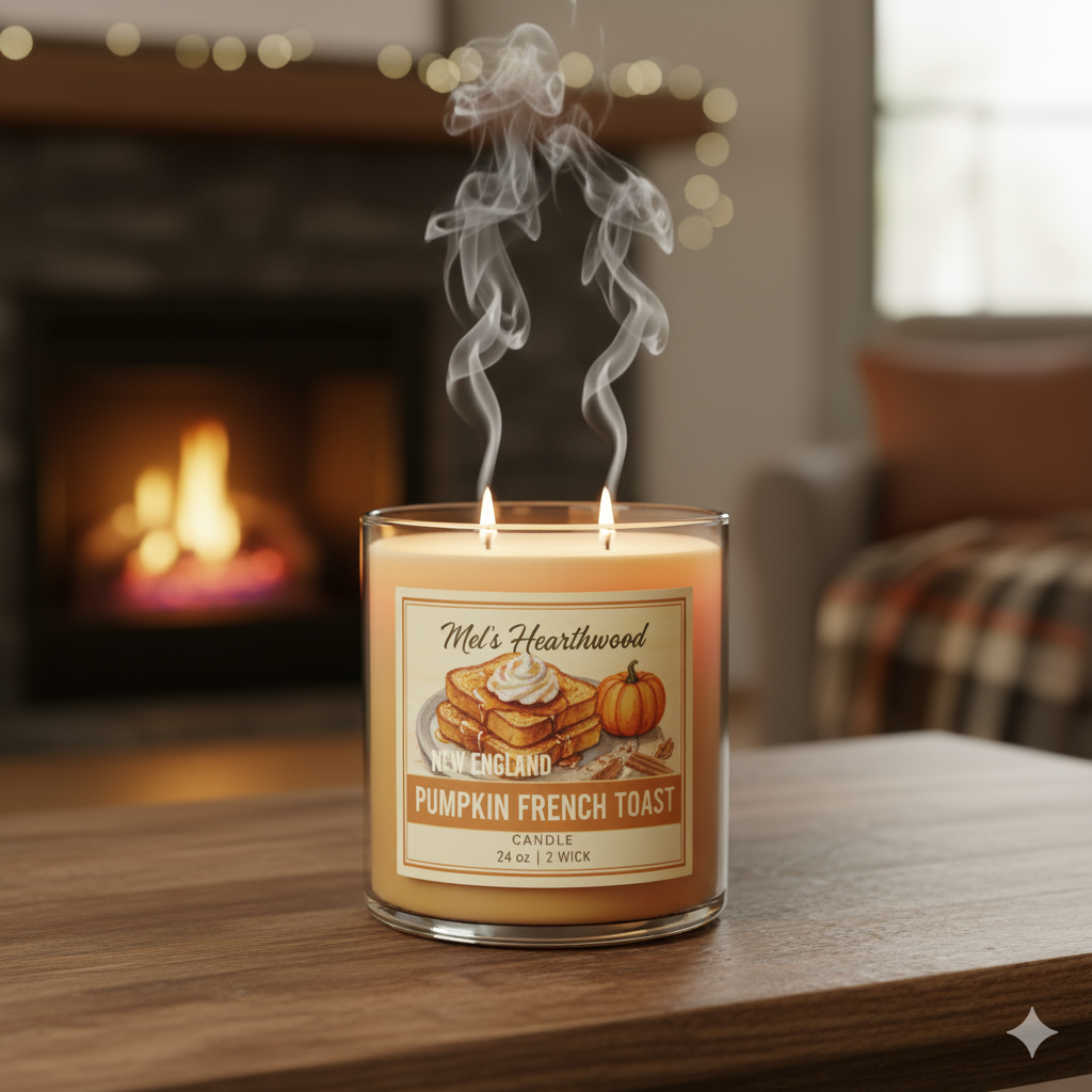 Pumpkin French Toast Candle - 24oz 2 Wick Paraffin Wax Jar