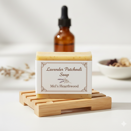 Lavender & Patchouli Artisan Soap with Lavender Buds
