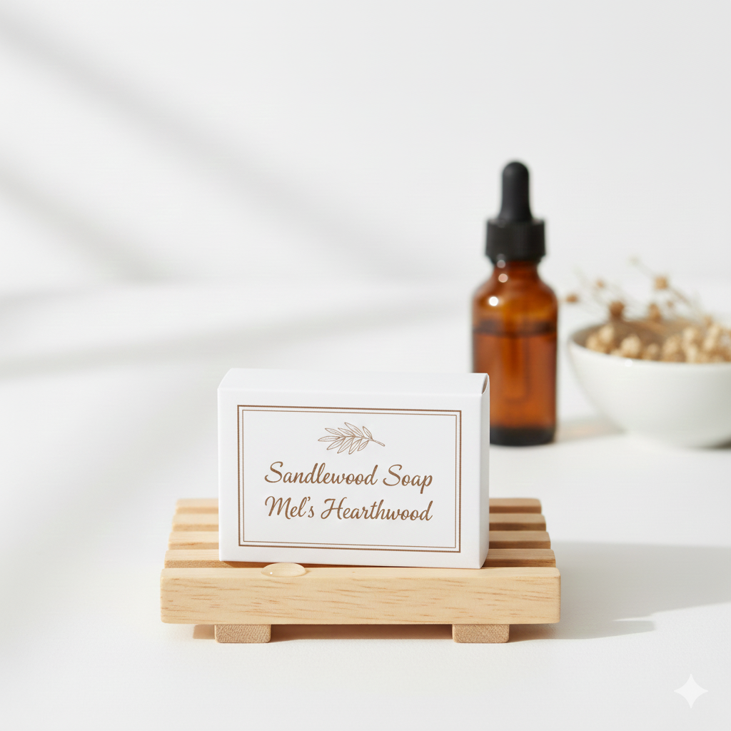 Pure Sandalwood Artisan Soap - Natural Earthy Woodsy Bar